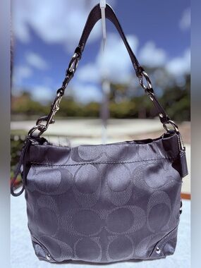 Y2K Vintage COACH Carly Lurex Gray Metallic Hobo Shoulder Bag F15483
